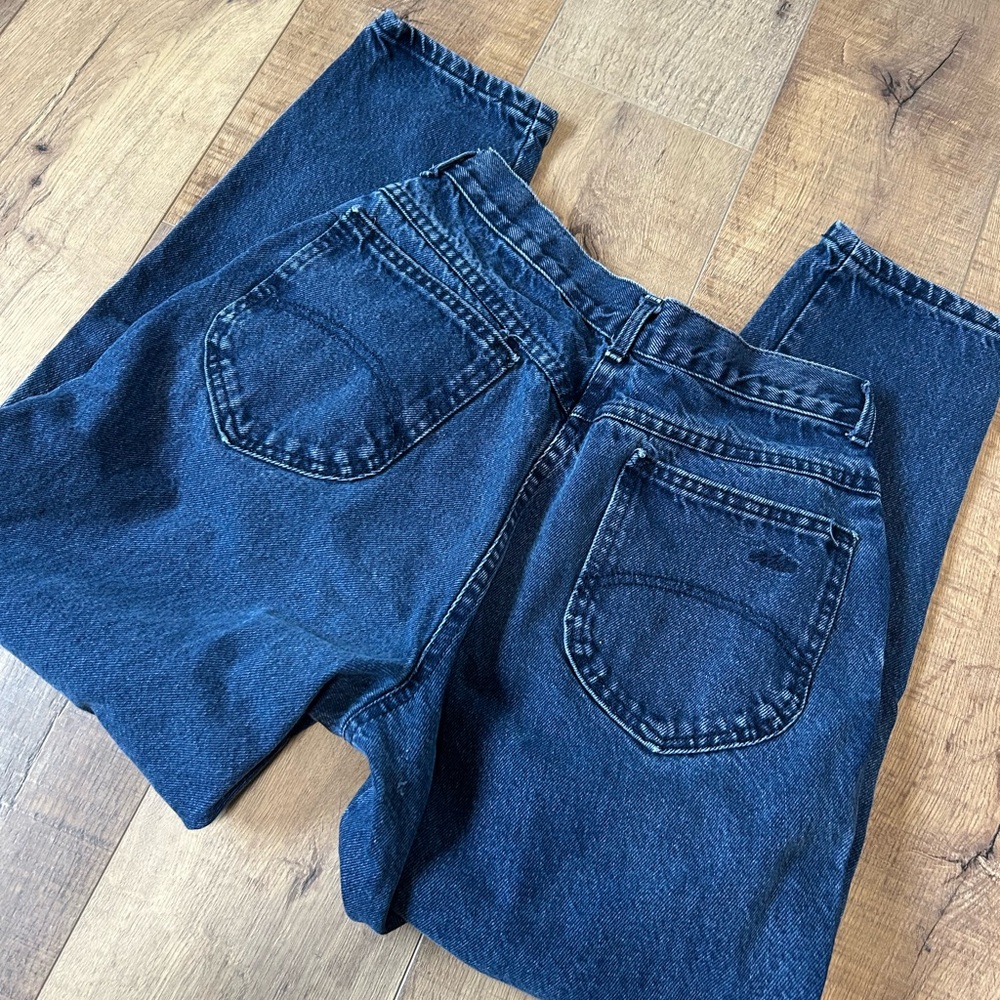 Chic Women's Straight Leg Jeans - Dark Blue